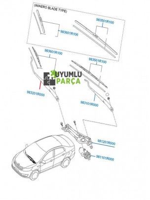 HYUNDAİ BLUE SİLECEK KOLU SOL 2012 -- 2015